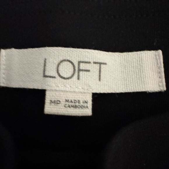 Loft ankle pant elastic waist, pull on black. Size MP - Picture 2 of 7